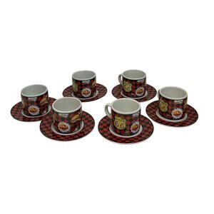 Vintage Sakura Roadside by Sue Zipkin - Route 66 Diner Stoneware Coffee Set x 6
